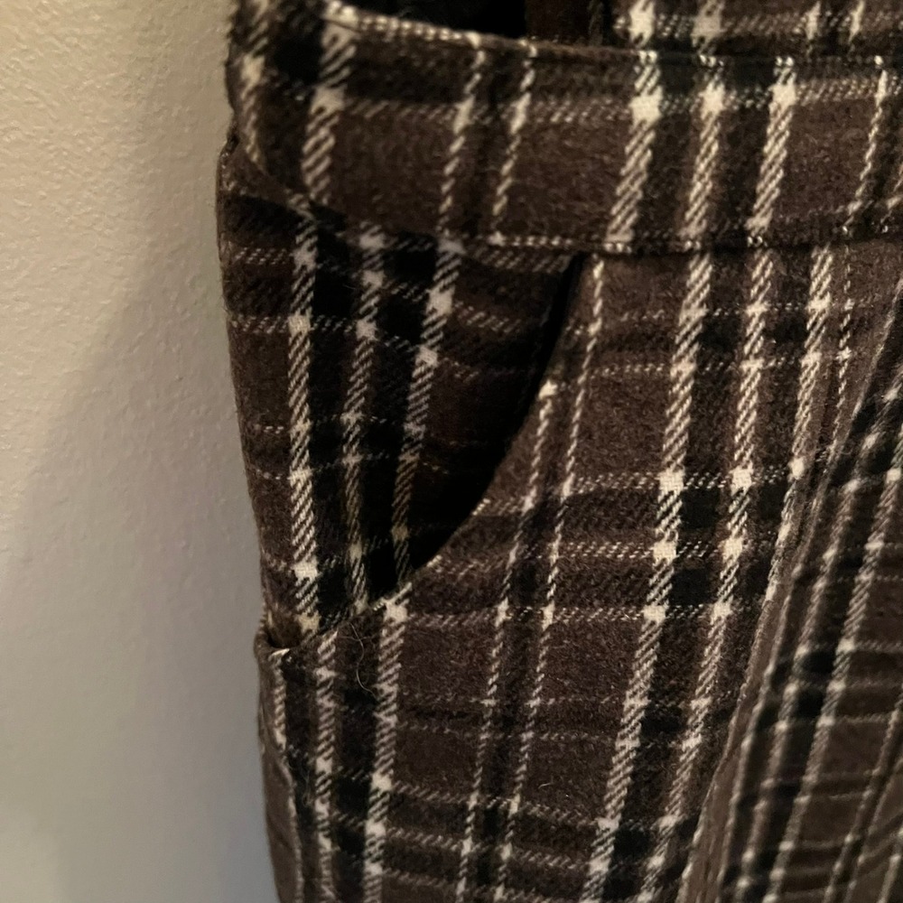 Lulus Plaid To Be Yours Brown Pinafore Mini Dress Medium Square Neck Fall‎ - Picture 4 of 6